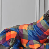 Rainbow Checked Sherpa Back Jumper