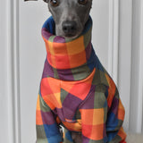 Rainbow Checked Sherpa Back Jumper