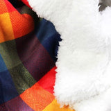 Rainbow Checked Sherpa Back Jumper